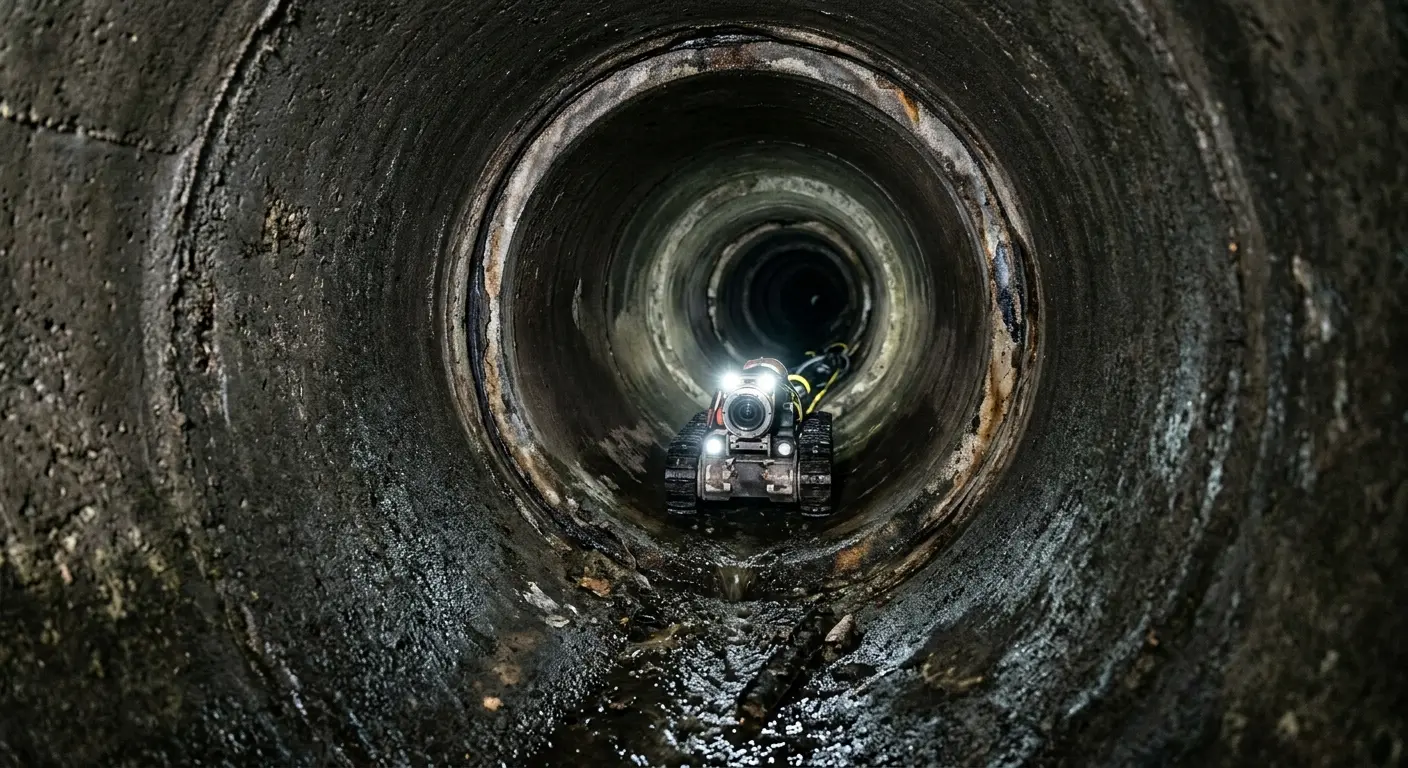 Robotic sewer camera inspecting pipe interior for Drain Snake Service in Kihei